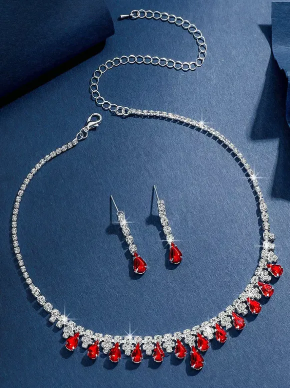 Fashion Wedding Jewelry Set Gorgeous Metal Diamond