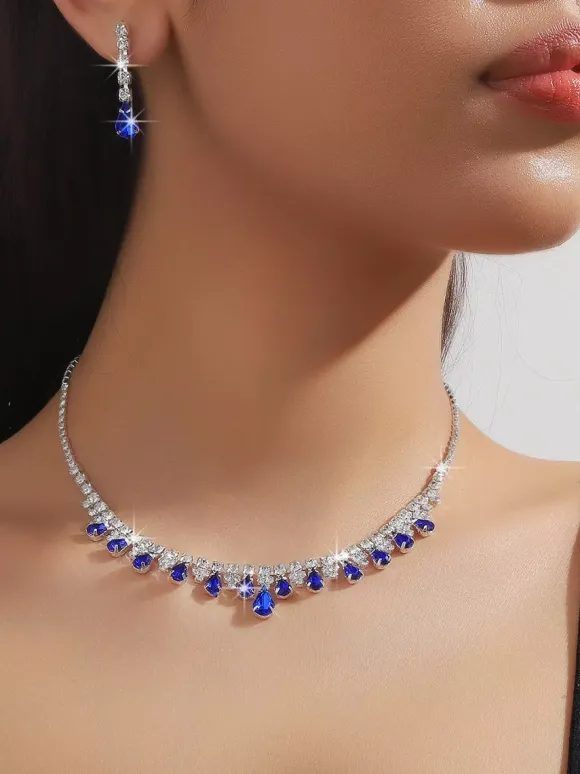Fashion Wedding Jewelry Set Gorgeous Metal Diamond