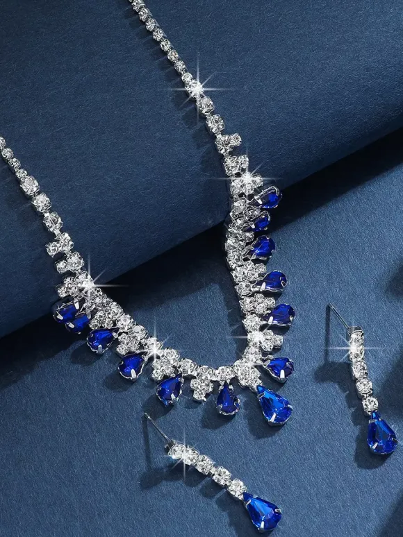 Fashion Wedding Jewelry Set Gorgeous Metal Diamond