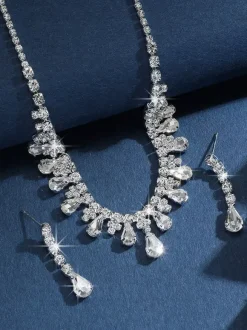 Fashion Wedding Jewelry Set Gorgeous Metal Diamond