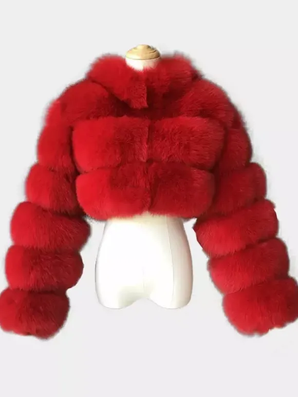 Faux Fur Coats Eco-friendly Winter Plush Cropped Jacket For Women 2026