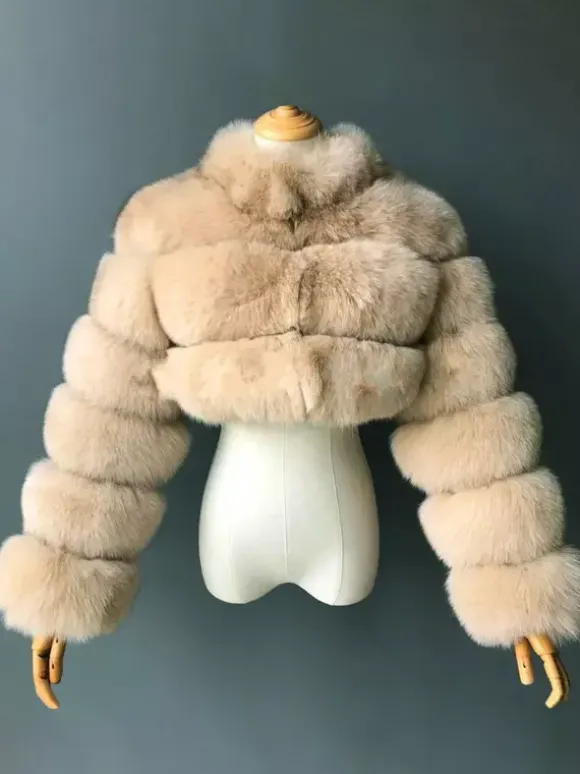 Faux Fur Coats Eco-friendly Winter Plush Cropped Jacket For Women 2026
