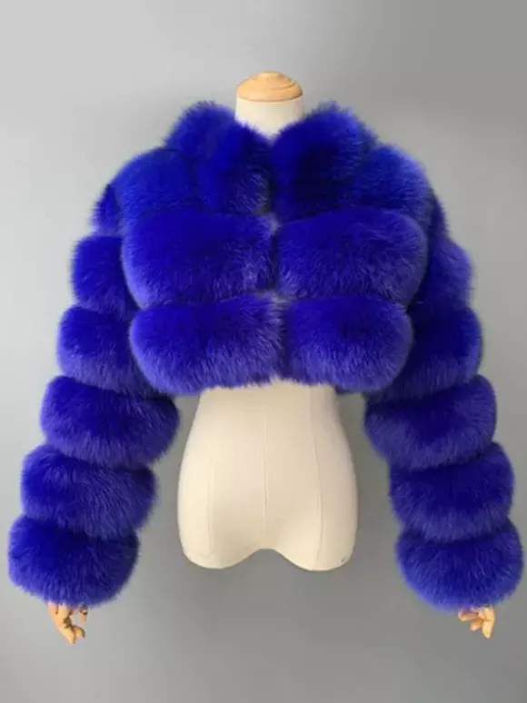 Faux Fur Coats Eco-friendly Winter Plush Cropped Jacket For Women 2026