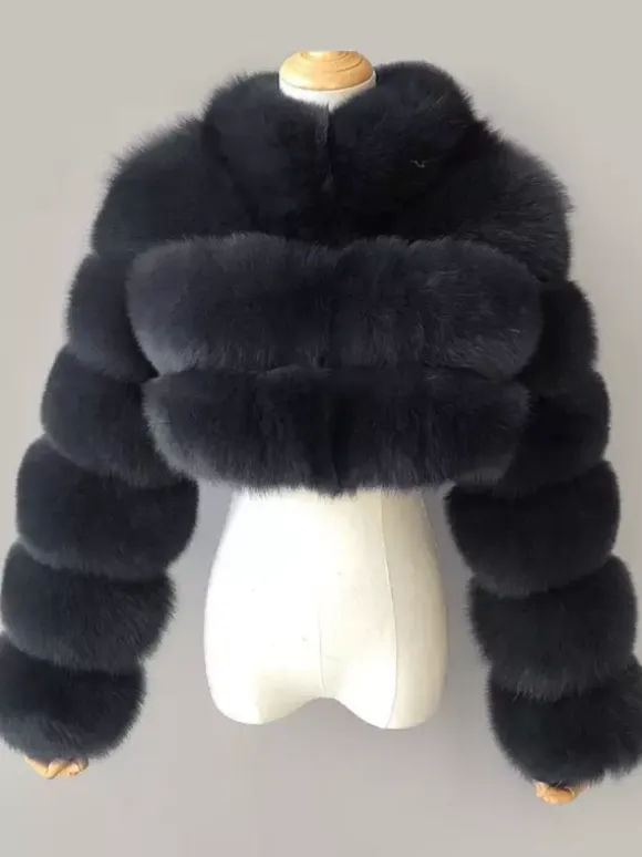 Faux Fur Coats Eco-friendly Winter Plush Cropped Jacket For Women 2026