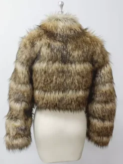Faux Fur Coats Eco-friendly Winter Plush Cropped Jacket For Women 2026
