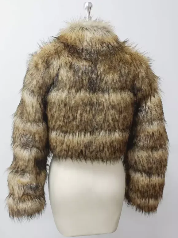 Faux Fur Coats Eco-friendly Winter Plush Cropped Jacket For Women 2026