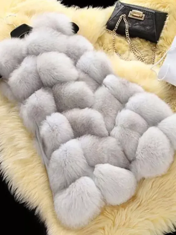 Faux Fur Vest Eco-friendly Winter Sleeveless Midi Jacket For Women 2026