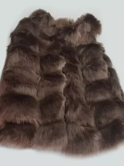 Faux Fur Vest Eco-friendly Winter Sleeveless Midi Jacket For Women 2026