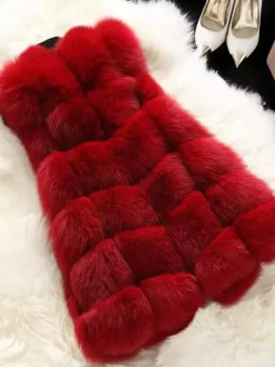 Faux Fur Vest Eco-friendly Winter Sleeveless Midi Jacket For Women 2026