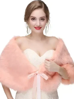 Faux Fur Wedding Shawl Shrug Bridal Wrap For Winter