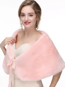 Faux Fur Wedding Shawl Shrug Bridal Wrap For Winter