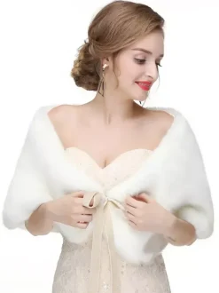 Faux Fur Wedding Shawl Shrug Bridal Wrap For Winter