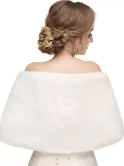 Faux Fur Wedding Shawl Shrug Bridal Wrap For Winter