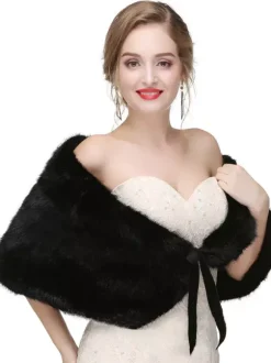 Faux Fur Wedding Shawl Shrug Bridal Wrap For Winter