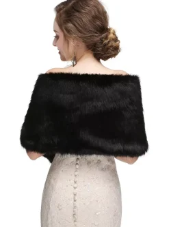 Faux Fur Wedding Wrap Shawl Bridal Winter Warm Cover Ups