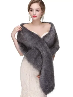 Faux Fur Wedding Wrap Shawl Bridal Winter Warm Cover Ups