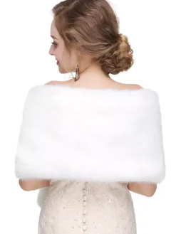 Faux Fur Wedding Wrap Shawl Bridal Winter Warm Cover Ups