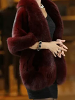 Faux Fur Wrap Shawl White Poncho Women's Winter Cape Coat