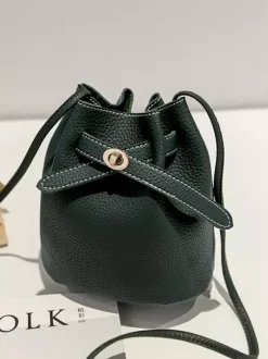 Faux Leather Bucket Bag Drawstring Crossbody Bag For Women 2026