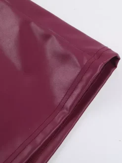 Faux Leather Corset Dress For Women - Wine Red Gothic Lace Up Back Ruched Long Dress - Summer Club Night Outfits 2026