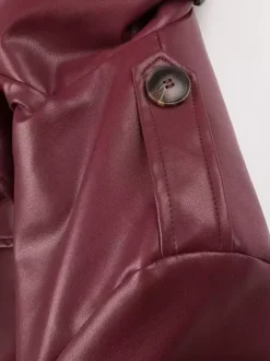 Faux Leather Trench Coat Women - Single Breasted Belted Maxi Jacke - Spring Chic Street Outerwear 2026