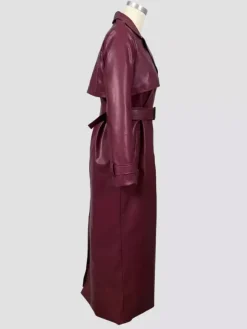 Faux Leather Trench Coat Women - Single Breasted Belted Maxi Jacke - Spring Chic Street Outerwear 2026