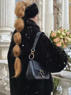 Faux Fur Coats Chic Turndown Collar White Winter Long Jacket For Women 2026