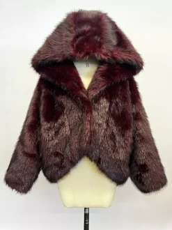 Faux Fur Coats With Hood High Low Design Winter Jacket For Women 2026