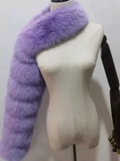 Faux Fur Coats Black No Waistline Asymmetrical Women Coat