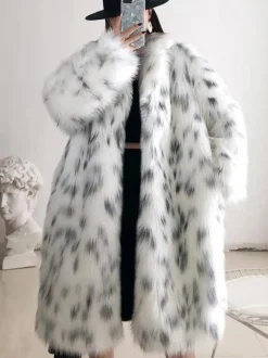 Faux Fur Coat Two Tone 2026 Winter Long Eco-friendly Fur Coat For Women
