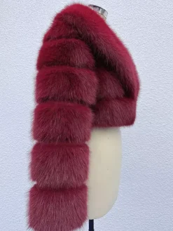Faux Fur Crop Jacket With Layered Sleeves And Lapel Design For Winter 2026
