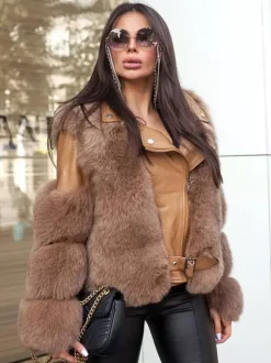 Faux Fur Jacket Coat Women Winter Warm Eco-friendly Fur Coat 2026