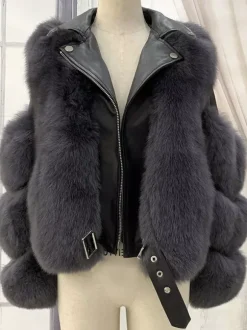 Faux Fur Jacket Coat Women Winter Warm Eco-friendly Fur Coat 2026