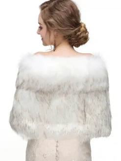 Faux Fur Wedding Wrap Bridal Shawl Winter Warm Cover Ups