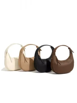 Faux Leather Hobo Bag Crescent Shoulder Bag For Women 2026