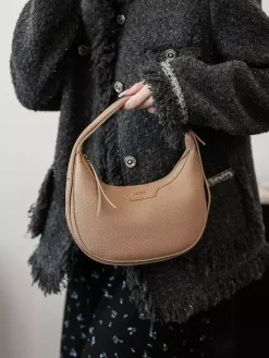 Faux Leather Hobo Bag Crescent Shoulder Bag For Women 2026
