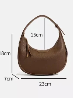 Faux Leather Hobo Bag Crescent Shoulder Bag For Women 2026