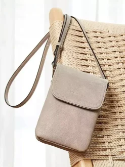Faux Leather Phone Bag Adjustable Shoulder Strap Crossbody Bag For Women 2026