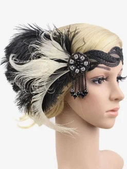 Feather Flapper Headpieces 1920s Fashion Great Gatsby Headband Women Retro Hair Accessories