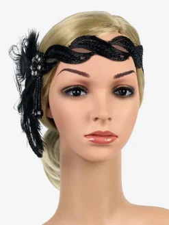 Feather Flapper Headpieces 1920s Fashion Great Gatsby Headband Women Retro Hair Accessories