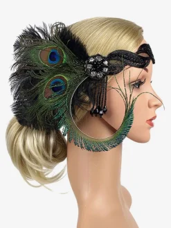 Feather Flapper Headpieces 1920s Fashion Great Gatsby Headband Women Retro Hair Accessories