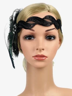 Feather Flapper Headpieces 1920s Fashion Great Gatsby Headband Women Retro Hair Accessories
