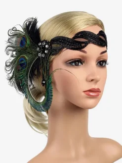 Feather Flapper Headpieces 1920s Fashion Great Gatsby Headband Women Retro Hair Accessories