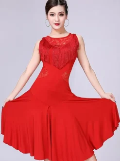 Flamenco Dresses Girls Red Black Dancer Costumes Adults Spanish Ballroom Skirt Off Shoulder Paso Doble Dancing Wears Outfit Carnival