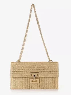 Flap Straw Bag With Chain Multi-compartment Vacation Shoulder Bag For Women 2026