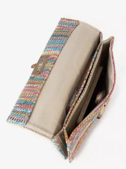 Flap Straw Bag With Chain Multi-compartment Vacation Shoulder Bag For Women 2026