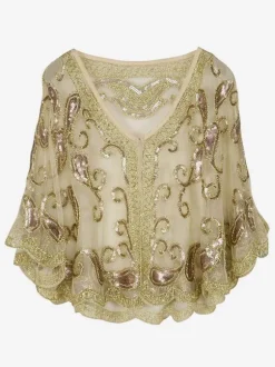 Flapper Girl Cape Retro 1920s fashion Style Great Gatsby Sequin Shawl