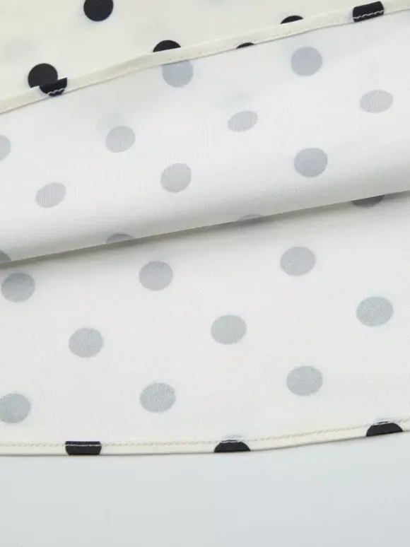 Flattering V Neck Cream Maxi Dress With Black Dots Ideal For Evenings