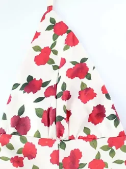 Floral Backless Maxi Dress For Women - Flowers Print Tiered Ruffle Hem High Slit Halter Gown - Summer Sexy Date Night Outfit 2026