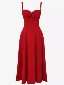 Floral Dress Midi Dress Dresses Floral Print High-slit Straps Neck Sleeveless Cottagecore Summer